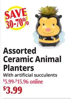 Ocean State Job Lot Assorted Ceramic Animal Planters offer