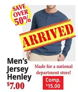 Ocean State Job Lot Men's Jersey Henley offer