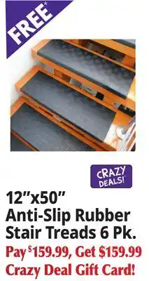 Ocean State Job Lot 12x50 Anti-Slip Rubber Stair Treads 6 Pk offer