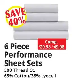 Ocean State Job Lot 6 Piece Performance Sheet Sets offer