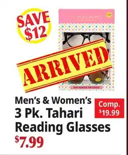Ocean State Job Lot Men's & Women's 3 Pk. Tahari Reading Glasses offer
