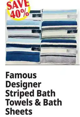 Ocean State Job Lot Famous Designer Striped Bath Towel & Bath Sheets offer