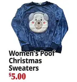 Ocean State Job Lot Women's Poof Christmas Sweaters offer