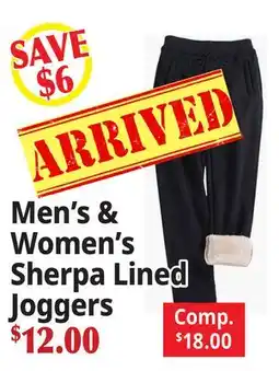 Ocean State Job Lot Men's & Women's Sherpa Lined Joggers offer