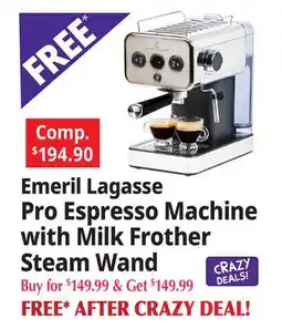 Ocean State Job Lot Emeril Lagasse Pro Espresso Machine with Milk Frother Steam Wand offer