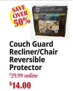 Ocean State Job Lot Couch Guard Recliner/Chair Reversible Protector offer