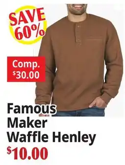 Ocean State Job Lot Famous Maker Waffle Henley offer