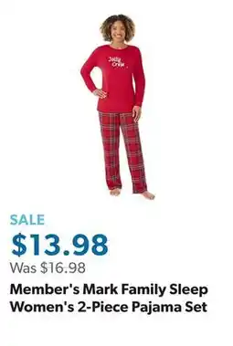 Sam's Club Member's Mark Family Sleep Women's 2-Piece Pajama Set offer
