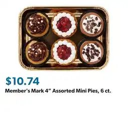 Sam's Club Member's Mark 4 Assorted Mini Pies, 6 ct offer