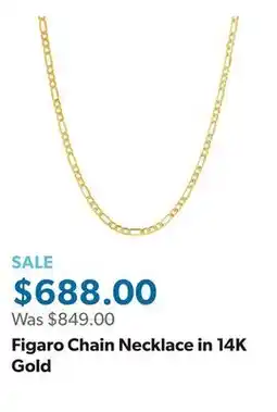 Sam's Club Figaro Chain Necklace in 14K Gold offer