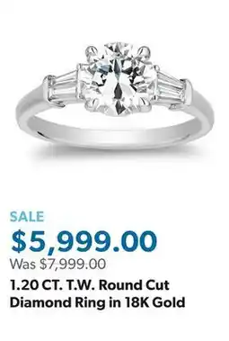 Sam's Club 1.20 CT. T.W. Round Cut Diamond Ring in 18K Gold offer