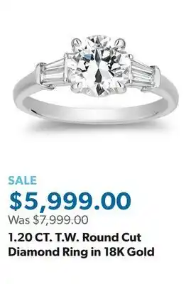 Sam's Club 1.20 CT. T.W. Round Cut Diamond Ring in 18K Gold offer
