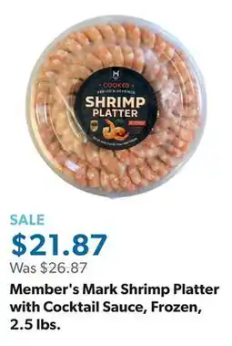 Sam's Club Member's Mark Shrimp Platter with Cocktail Sauce, Frozen, 2.5 lbs offer