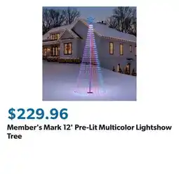 Sam's Club Member's Mark 12' Pre-Lit Multicolor Lightshow Tree offer