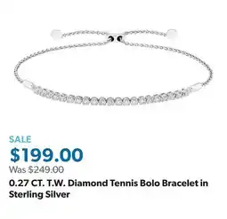 Sam's Club 0.27 CT. T.W. Diamond Tennis Bolo Bracelet in Sterling Silver offer
