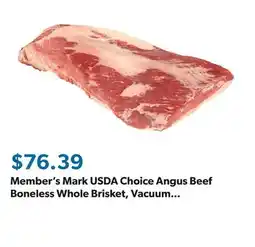 Sam's Club Member's Mark USDA Choice Angus Beef Boneless Whole Brisket, Vacuum Pack, priced per pound offer