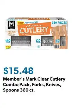 Sam's Club Member's Mark Clear Cutlery Combo Pack, Forks, Knives, Spoons 360 ct offer