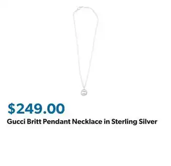 Sam's Club Gucci Britt Pendant Necklace in Sterling Silver offer