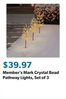 Sam's Club Member's Mark Crystal Bead Pathway Lights, Set of 3 offer