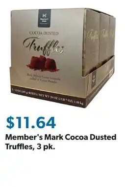 Sam's Club Member's Mark Cocoa Dusted Truffles, 3 pk offer