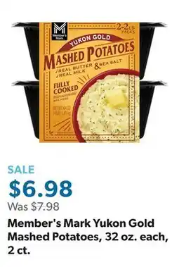 Sam's Club Member's Mark Yukon Gold Mashed Potatoes, 32 oz. each, 2 ct offer
