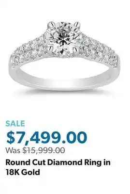 Sam's Club Round Cut Diamond Ring in 18K Gold offer