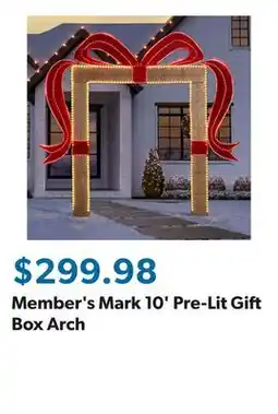 Sam's Club Member's Mark 10' Pre-Lit Gift Box Arch offer