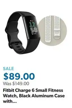 Sam's Club Fitbit Charge 6 Small Fitness Watch, Black Aluminum Case with Obsidian & Frost White Bands offer