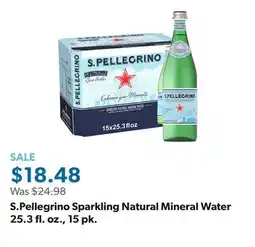 Sam's Club S.Pellegrino Sparkling Natural Mineral Water 25.3 fl. oz., 15 pk offer