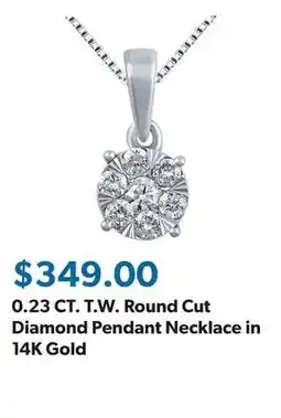 Sam's Club 0.23 CT. T.W. Round Cut Diamond Pendant Necklace in 14K Gold offer