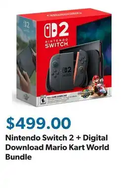 Sam's Club Nintendo Switch 2 + Digital Download Mario Kart World Bundle offer