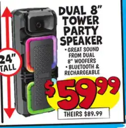 Ollie's DUAL 8 TOWER PARTY SPEAKER offer