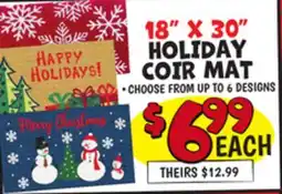 Ollie's 18 X 30 HOLIDAY COIR MAT offer