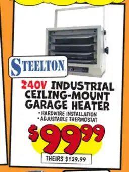 Ollie's 240V INDUSTRIAL CEILING-MOUNT GARAGE HEATER offer