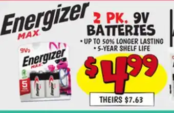 Ollie's 2 PK. 9V BATTERIES offer