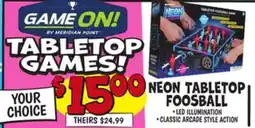 Ollie's NEON TABLETOP FOOSBALL offer