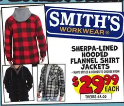 Ollie's SHERPA-LINED HOODED FLANNEL SHIRT JACKETS offer