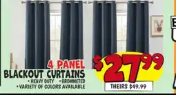 Ollie's 4 PANEL BLACKOUT CURTAINS offer
