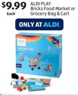 Aldi Aldi play bricks food market or grocery bag & cart offer