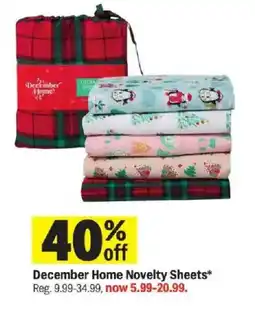 Meijer December Home Novelty Sheets offer
