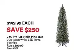 Michaels 7 ft. Pre-Lit Stella Pine Tree offer