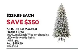 Michaels 7.5 ft. Pre-Lit Montreal Flocked Tree offer