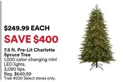 Michaels 7.5 ft. Pre-Lit Charlotte Spruce Tree offer