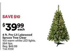 Michaels 4 ft. Pre-Lit Lakewood Spruce Tree Clear offer