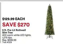 Michaels 9 ft. Pre-Lit Rothwell Slim Tree offer