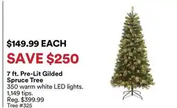 Michaels 7 ft. Pre-Lit Gilded Spruce Tree offer