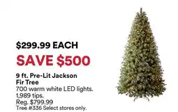 Michaels 9 ft. Pre-Lit Jackson Fir Tree offer