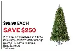 Michaels 7 ft. Pre-Lit Hudson Pine Tree offer