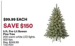 Michaels 5 ft. Pre-Lit Bowen Pine Tree offer