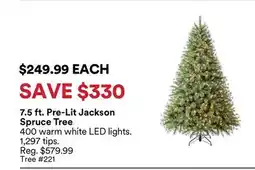 Michaels 7.5 ft. Pre-Lit Jackson Spruce Tree offer
